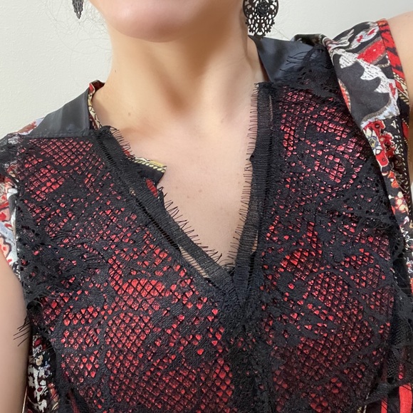 Metallic Leather Bib Necklace.